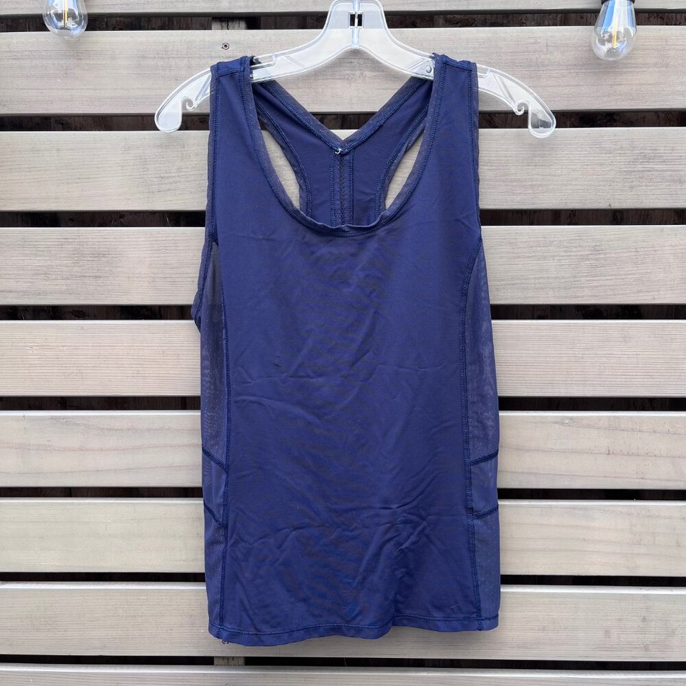 Lululemon Embodiment Racerback Mesh Sides Tank Top Midnight Navy Blue Sz 8